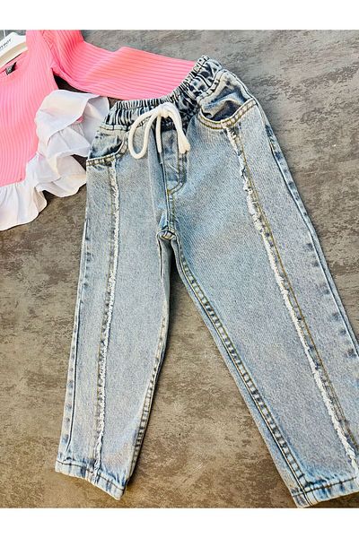 ELOMİA Jeans Pants Camisole Badi Female Child Bottom Top Set
