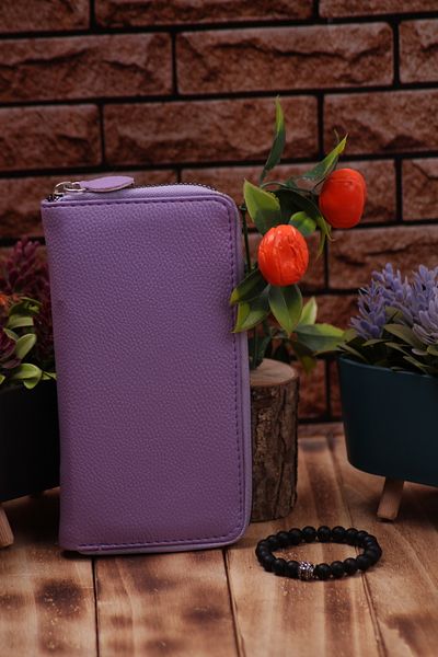 Ozka Leather Collection Unisex Long Leather Card Holder Wallet - Portfolio with Phone Compartment & Bracelet Gift