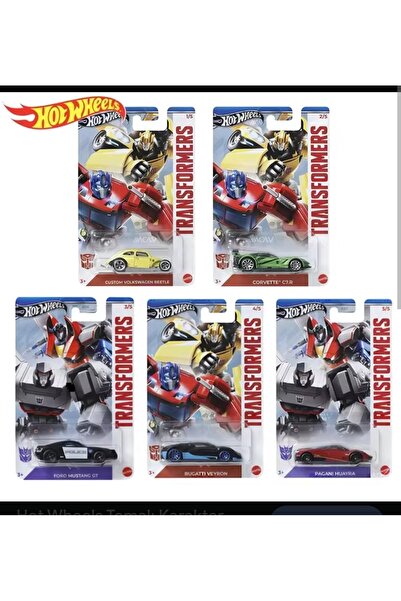 HOT WHEELS Transformers 5'li  Tam Set Film Arabaları