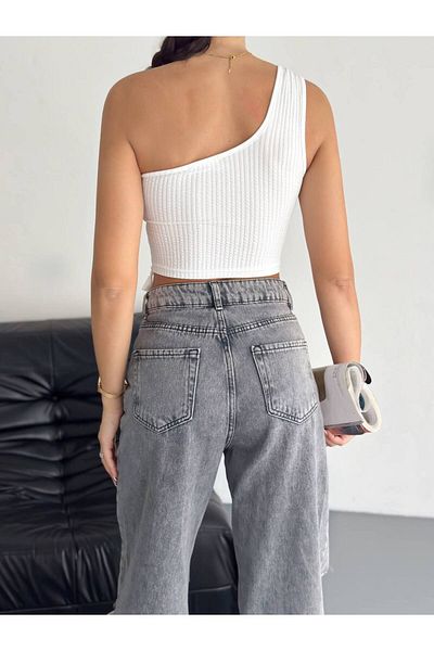 AFK ONE SHOULDER TASSELED CROP