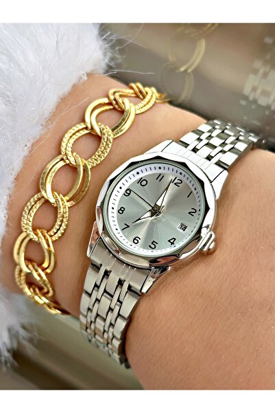 Tisaati Minimal Classic Rakamlı Lüks Şık Tasarım Metal Kordon Kadın Kol Saati...