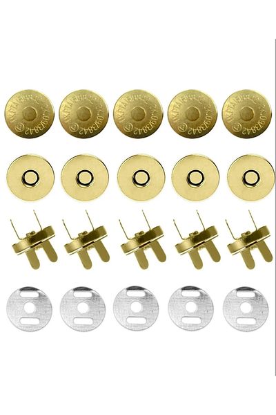 Flea Market Magnetic Snap Fastener for Knitted Bag Light Gold 50 Pack