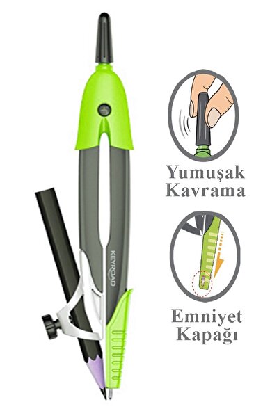 Artlantis Renkli Kalemli Pergel 1 Adet Keyroad Compass Armet Plastik Pergel M...