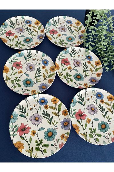 VENÜS HOME DECORATION Flora 20 cm 6 Units Serving Cake Plate