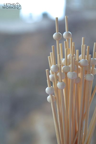 lethe works Wooden Beaded Cocktail & Presentation Sticks - 40 Pieces