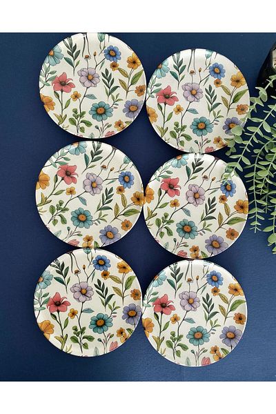 VENÜS HOME DECORATION Flora 20 cm 6 Units Serving Cake Plate