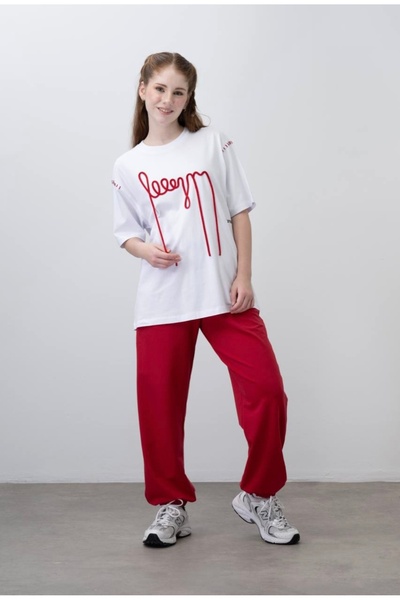 LOCO LOCO Limi Young Girl Soft Textured Stretchy T-Shirt Combed Cotton Pants Suit
