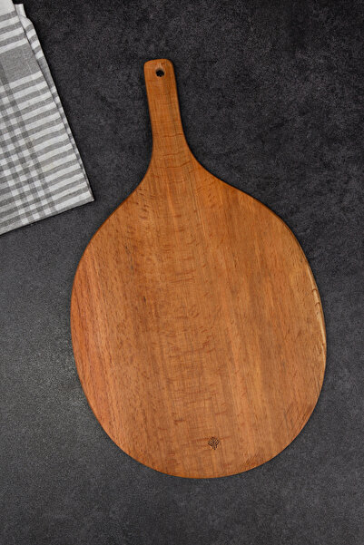 Handcraft لوح خشب زان مصنوع يدويًا من قطعة واحدة مقاس 28 سم ومجداف خبز مسطح