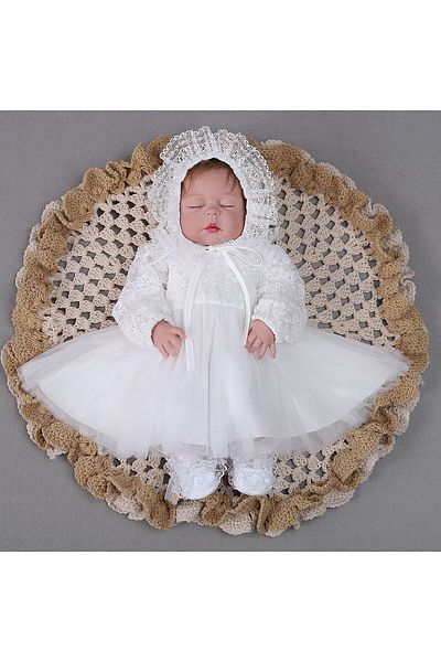 nannie Premium White Girl Dress - 12-18 months