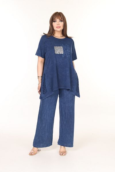 özle fashion Off Shoulder Design Large Size Bottom Top Set