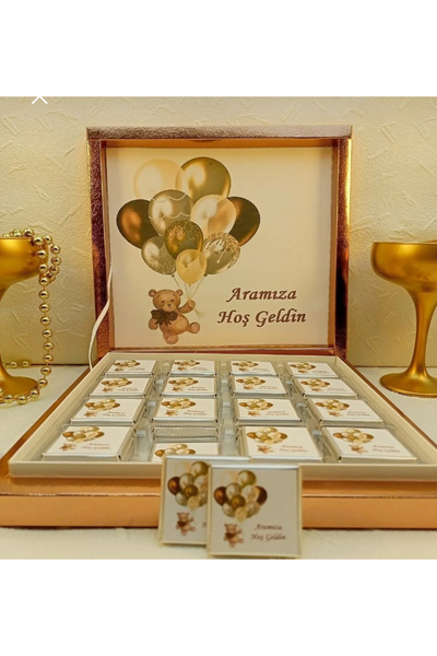 bebek atölyem Kişiye Özel El Işi Bebek Çikolata Ledli Kapı Süsü ve Takı Yastığı
