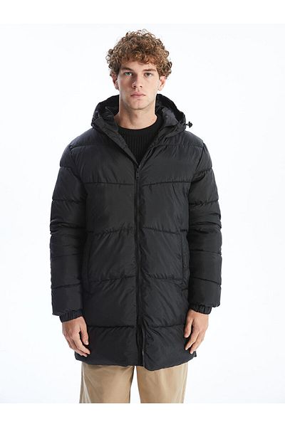 LC Waikiki Ανδρικό παλτό με κουκούλα LCW Standard Fit