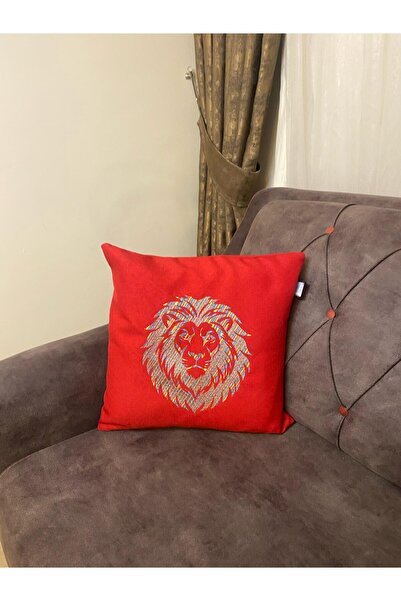 HDD غطاء وسادة - أسد ملون - تصميم خاص وفريد ​​من نوعه - مطرز