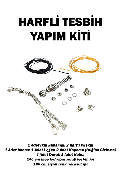 Muammer Köksal Design Harfli Tesbih Yapımı İçin Tüm Takım Malzeme (İmame, Püs...