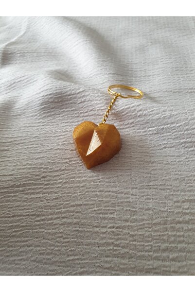 LuArte سلسلة مفاتيح على شكل قلب من الإيبوكسي الزمرد