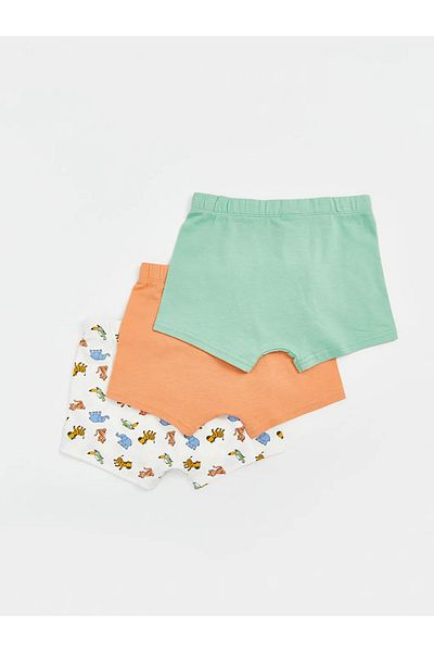 LC Waikiki Lcw Kids White Elastic Waist Printed Boys Boxer 3-Pack