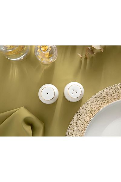 porselenden Modern Gold Porcelain Salt and Pepper Shakers Set 5.5x5 Cm