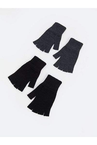 LC Waikiki Men's Fingerless Gloves 2 Pack - W4Ep84Z8