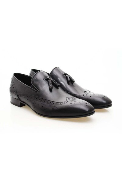 Butik PANTOFI BĂRBAȚI FĂRĂ șireturi, CULOARE NEGRĂ, PIELE AUTENTICĂ