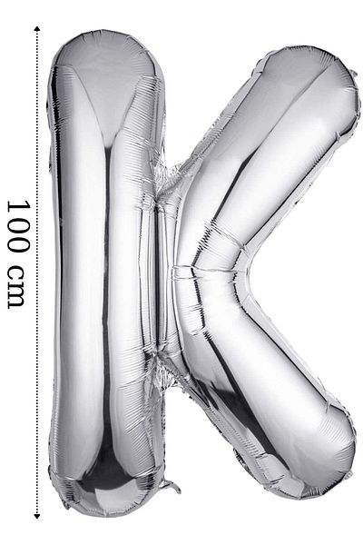 AyfaStore K Letter Balloon - 40 Inc Foil Balloon - 100 cm Silver Color