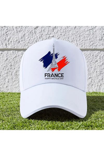 LEIVOR Λευκό καπέλο με στάμπα France