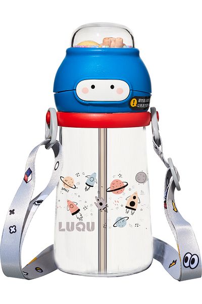 LUQU BABY LuQu Sippy Cup for Toddlers, Baby Straw Cup, Kids Water Bottle with Soft Silicon Spout Cup,400ml