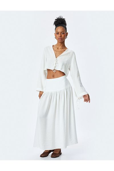Koton White Crop Blouse For Women