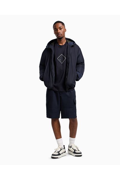 Armani Exchange Ανδρικό μπλουζάκι με κανονική εφαρμογή 100% βαμβακερό στρογγυλό λαιμό AX Navy Blue