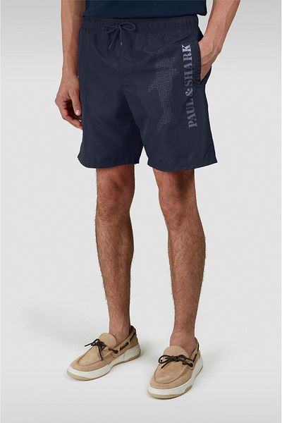 PAUL&SHARK Ανδρικό σορτς με λογότυπο Navy Blue με τσέπες κανονικής κοπής 25415060-013