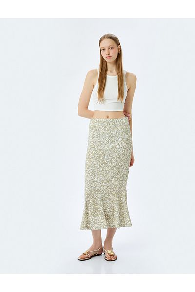 Koton Nou sezon Floral cu talie înaltă Fusta Midi Wrap