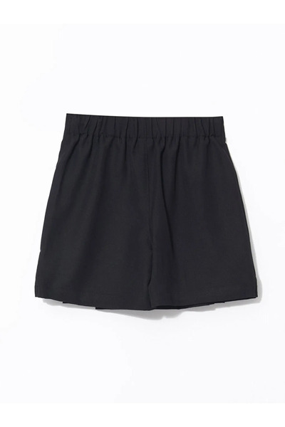 LC Waikiki Fusta scurtă pentru fetiță, neagră, cu talie elastică, plisată