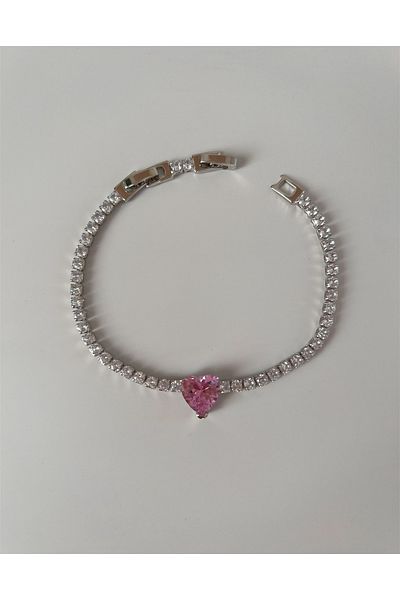 Store Steel Pink Heart Waterway Bracelet