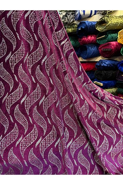 MEKİK MANİFATURA Silvery Velvet Fabric