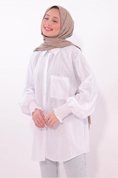 TRENDTESETTÜR White Women's Shirt Tunic t 4800
