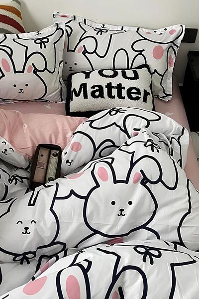 Always Ελαστικό σεντόνι - Σετ Παπλωματοθήκη Μονό - Cute Bunny