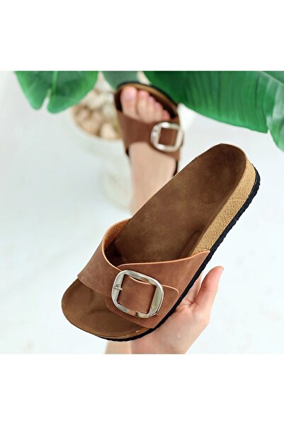 Run&Chic Zooy Tan Nubuck Slippers