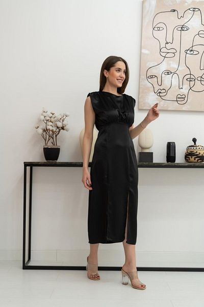 modaserdem Black Skirt Slit Helen Dress