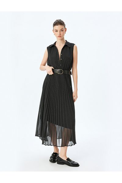 Koton black design Polka Dot Chiffon Dress