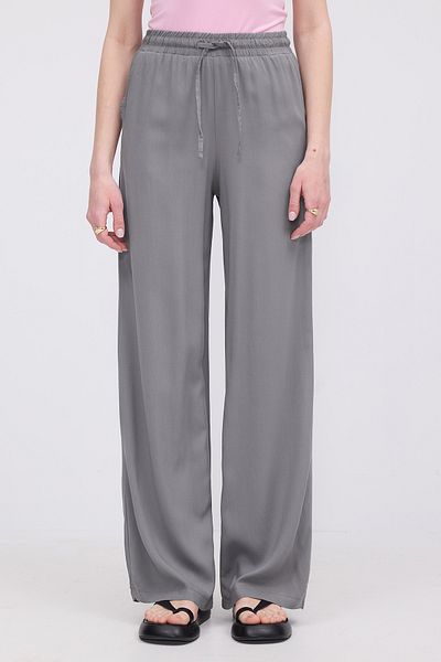 Addax Elastic Waist Tie Front Wide Leg Pants Pn16791-İ13