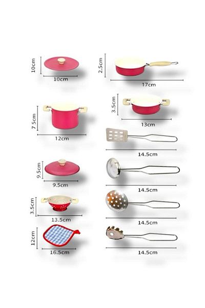 SAZE Atf-3815-6A 11 Piece Pink Enamel Saucepan Pan Set
