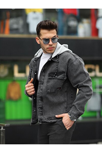 LTC Jeans Ανδρικό τζιν μπουφάν με κουκούλα Snow Wash με αποσπώμενη κουκούλα