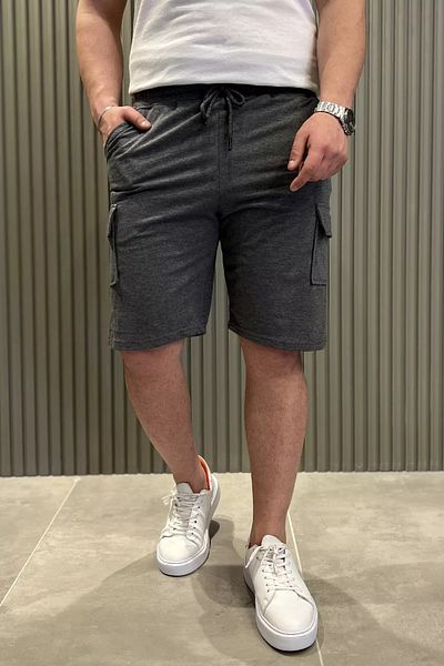 MİSHAR İTALİA Smoked ανδρικό σορτς με δεμένη μέση Cargo Pocket