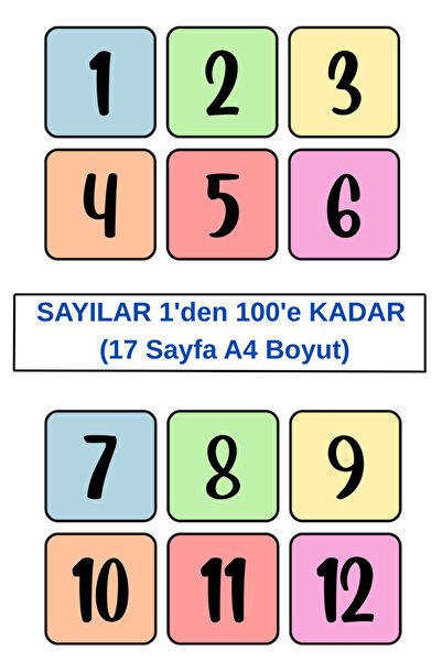 Organik Yolda Sayıları Kolay ve Hızlı Ezberleten Renkli Sayılar, 1'den 100'e ...