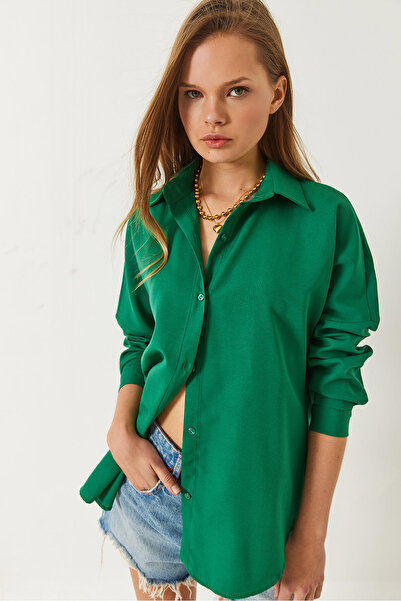 Bianco Lucci Women's Long Sleeve Button Closure Basic Shirt 60261459