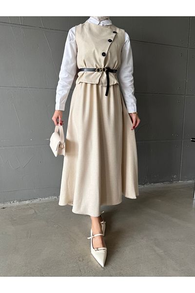 ENSA TESETTUR Irmak Skirt Suit - Cream