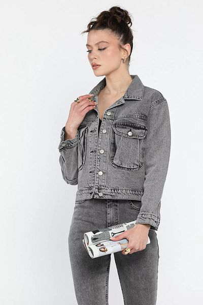 GÜLSELİ Jachetă de blugi de damă antracit