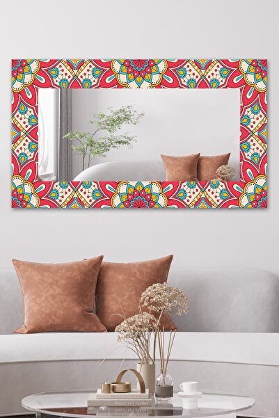 Hediyeler Kapında 60x100 Dekoratif Soft Red Duvar Aynası Antre Salon Banyo Of...