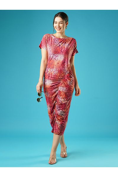 Globus By Styli فستان ميدي ضيق بطبعات حيوانية