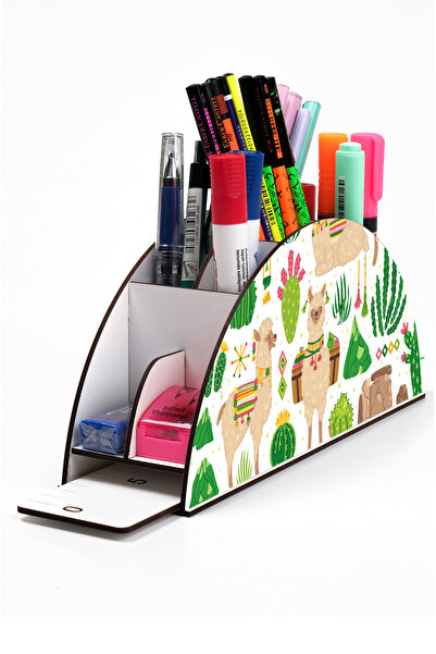 Notpa حامل قلم سطح المكتب من خشب Vip Alpaca Devesi Rainbow Rganizer Vip138