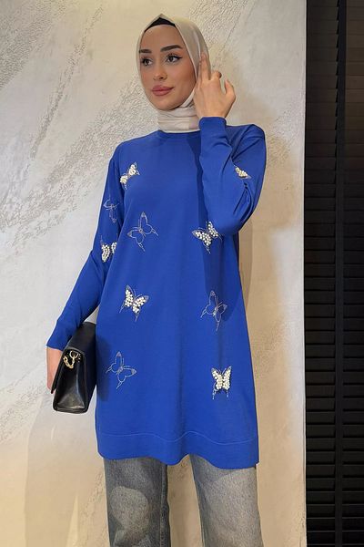 julude Μπλε πέτρινο ποδήλατο με λαιμόκοψη Hijab